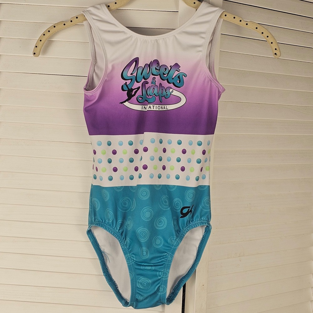 GK Elite Girls‎ Sweets & Leaps Invitational Gymnastics Leotard CM Child Medium